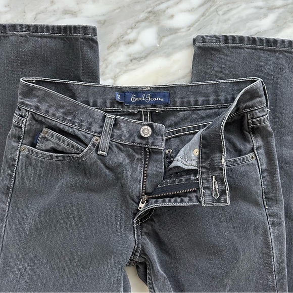 Vintage Y2K Faded Black Flared Earl Jeans • Sz 24 - Picture 6 of 7